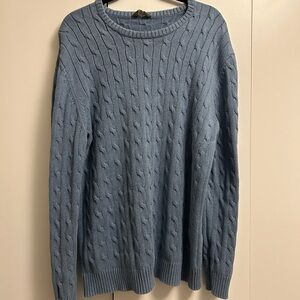 Blue Oversized Cable Knit Sweater